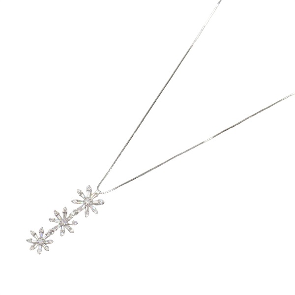 JEWELRY Diamond Necklace 44.5cm Pendant 18KWG White Gold Used Women