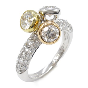 JEWELRY Diamond Ring 18KYG 18KPG 18KWG Three gold Used women US size 6