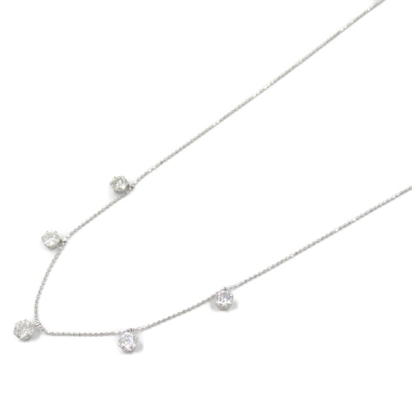 JEWELRY Diamond Necklace Pendant 45.5cm Pt850 Platinum Clear Used Women