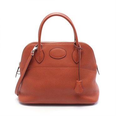 HERMES Bolide31 2way shoudler Handbag Clemence leather Brown Used X SHW women