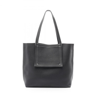 HERMES Cabas serie 46 Tote Bag Taurillon Clemence leather Black Used Women W