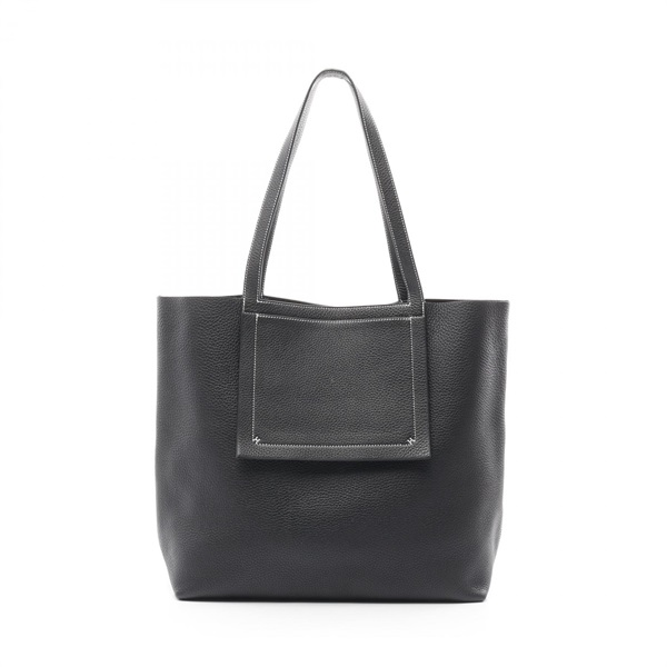 HERMES Cabas serie 46 Tote Bag Taurillon Clemence leather Black Used Women W