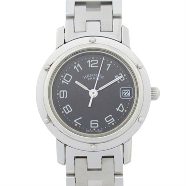 HERMES Clipper Wrist Watch CL4.210 Quartz Stainless Steel Used Women