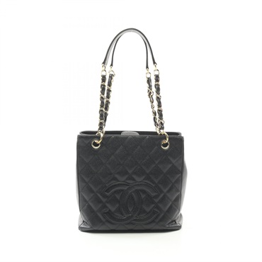 CHANEL Matelasse PST Chain Tote Bag A20994 Grained calfskin Black Used Women GHW