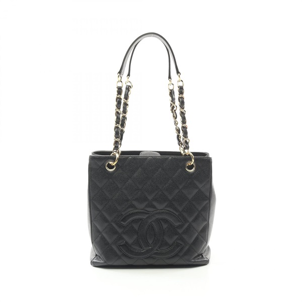 CHANEL Matelasse PST Chain Tote Bag A20994 Grained calfskin Black Used Women GHW