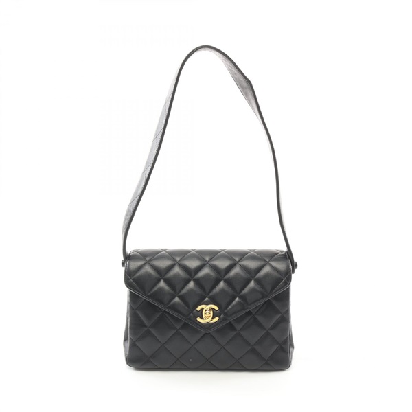 CHANEL Matelasse chain Shoulder Bag Lambskin Black Used GHW