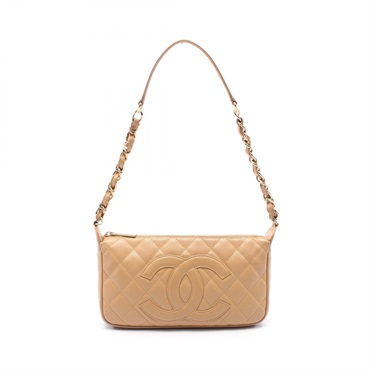 CHANEL Matelasse chain Shoulder Bag A22476 leather Brown Used GHW