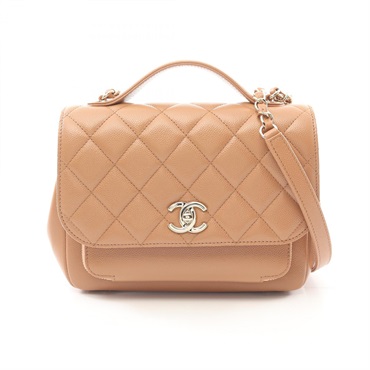 CHANEL Business Affinity Matelasse 2way Shoulder Bag A93607 leather Beige Used