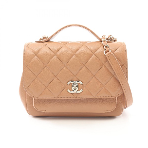 CHANEL Business Affinity Matelasse 2way Shoulder Bag A93607 leather Beige Used