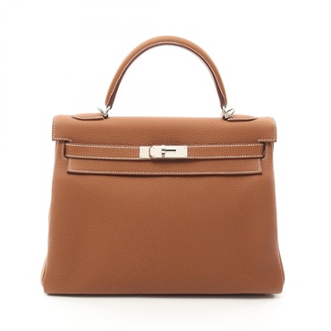HERMES Kelly 32 Hand bag A Inside stitched 028747CK Togo leather Gold Used SHW