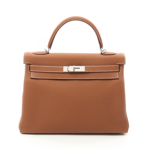 HERMES Kelly 32 Hand bag A Inside stitched 028747CK Togo leather Gold Used SHW