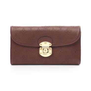 LOUIS VUITTON Portefeuille Amelia Tri-fold long wallet M95996 Mahina Brown Used