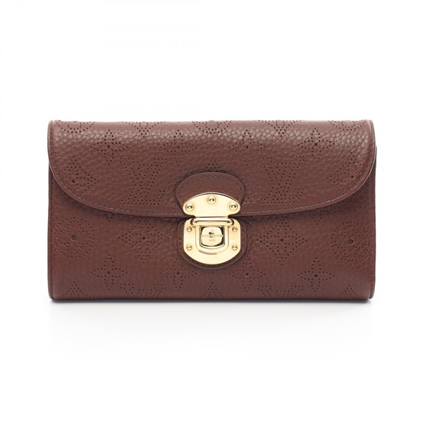 LOUIS VUITTON Portefeuille Amelia Tri-fold long wallet M95996 Mahina Brown Used