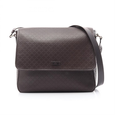 GUCCI Diamante crossbody Shoulder Bag 355333 leather Brown Used mens