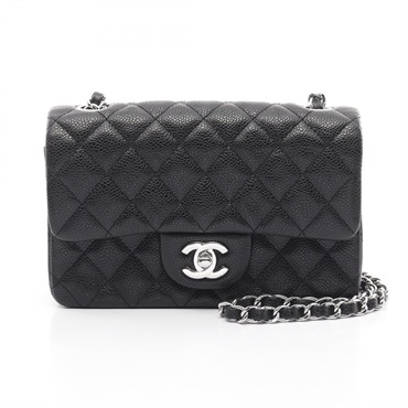 CHANEL Mini Matelasse 20 chain Shoulder Bag A69900 leather Black Used SHW