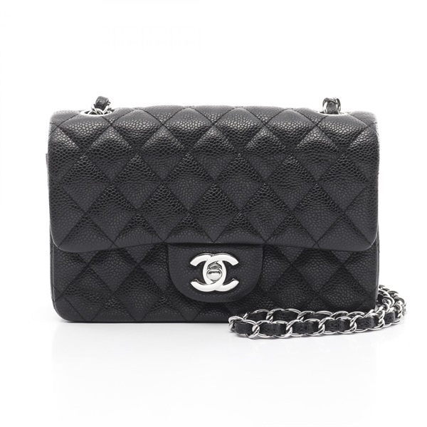 CHANEL Mini Matelasse 20 chain Shoulder Bag A69900 leather Black Used SHW