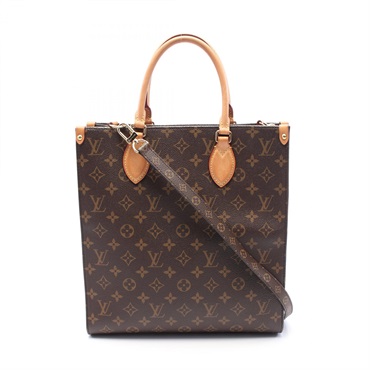 LOUIS VUITTON Sac Plat PM Tote shoulder Bag M46263 Monogram leather Brown Used