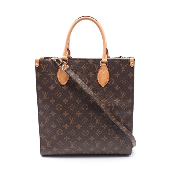 LOUIS VUITTON Sac Plat PM Tote shoulder Bag M46263 Monogram leather Brown Used