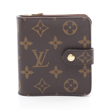 LOUIS VUITTON Compact Zip wallet M61667 Monogram canvas Brown Used Women LV