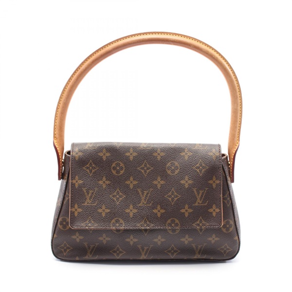 LOUIS VUITTON Mini looping Hand bag M51147 Monogram canvas leather Brown Used