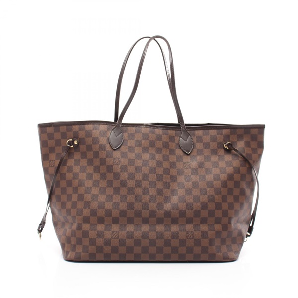 LOUIS VUITTON Neverfull GM Tote Bag N51106 Damier canvas leather Ebene Used LV