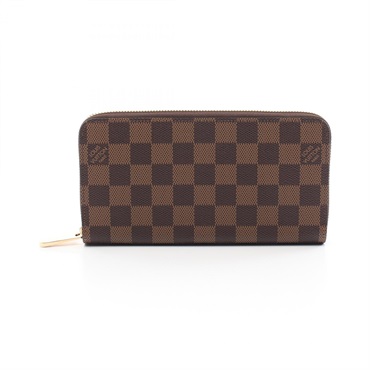 LOUIS VUITTON Zippy around long wallet N41661 Damier canvas Ebene Used unisex LV
