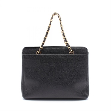 CHANEL Hand chain tote bag A08913 leather Black Used GHW