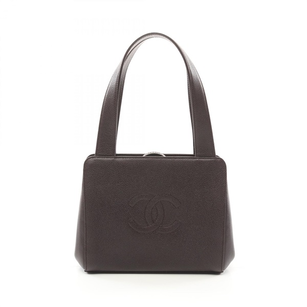 CHANEL COCO Mark Hand bag leather Brown Used