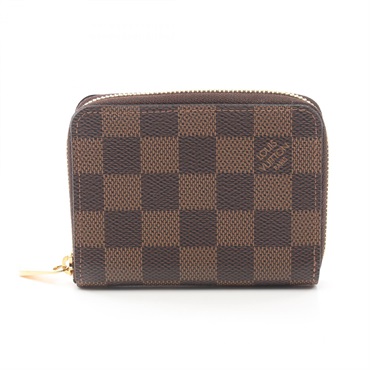 LOUIS VUITTON Zippy coin purse wallet N63070 Damier canvas Ebene Used unisex LV