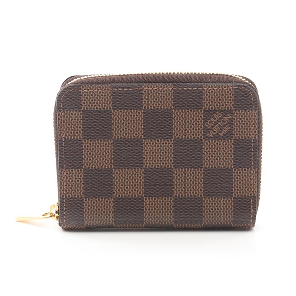 LOUIS VUITTON Zippy coin purse wallet N63070 Damier canvas Ebene Used unisex LV