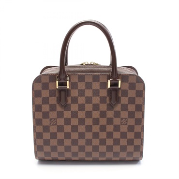 LOUIS VUITTON Triana Handbag N51155 Damier canvas leather Brown Ebene Used Women
