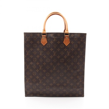 LOUIS VUITTON Sac Plat Tote Bag M51140 Monogram canvas leather Brown Used Women