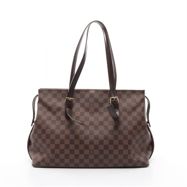 LOUIS VUITTON Chelsea Shoulder Tote Bag N51119 Damier Brown Ebene Used Women LV