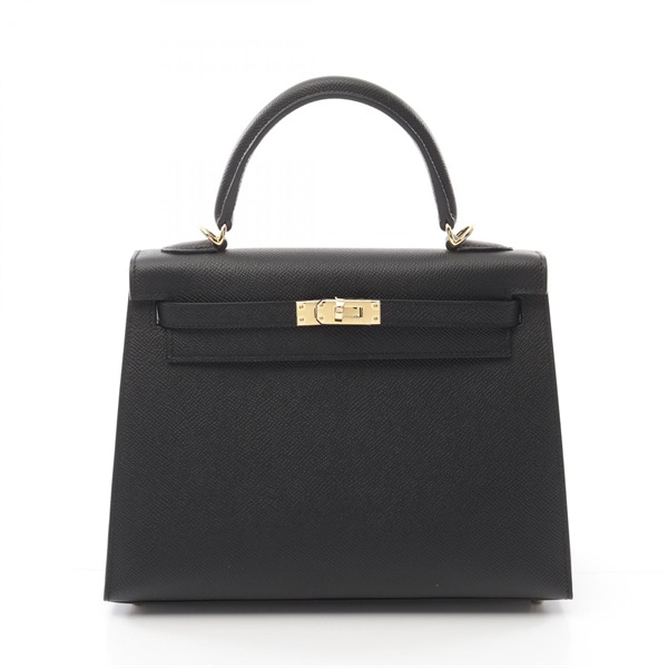 HERMES Kelly 25 2way shoulder Hand bag W 038416CC Epsom Black Used GHW