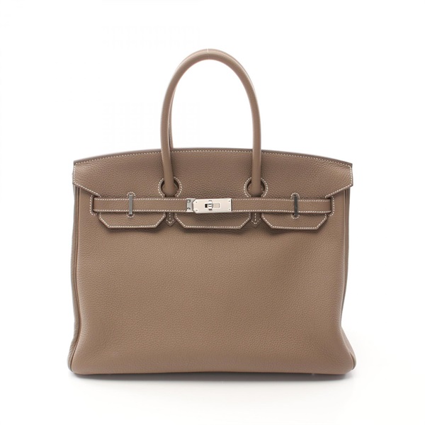 HERMES Birkin 35 Handbag Togo leather Brown Etoupe Grey Used Women U SHW