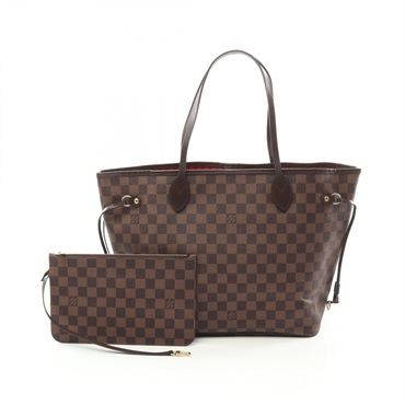 LOUIS VUITTON Neverfull MM Tote Bag N41358 Damier canvas Cerise Ebene Used Women