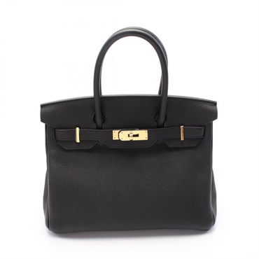 HERMES Birkin 30 Hand bag Z Togo leather Black Used GHW