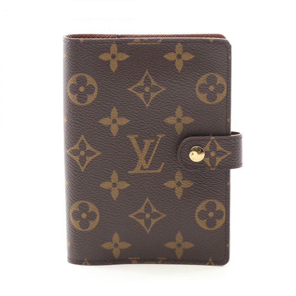 LOUIS VUITTON Agenda PM Notebook cover R20005 Monogram canvas Brown Used Women