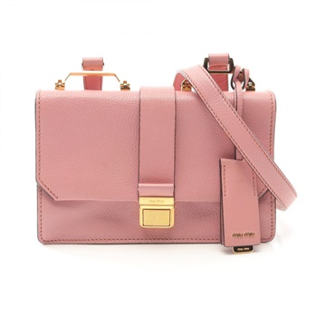 Miu Miu MADRAS Madras crossbody 2way Shoulder Bag 5BH609 leather Pink Used Women