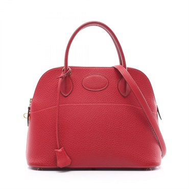 HERMES Bolide 31 2way shoulder Hand bag H Ardennes leather Rouge vif Used GHW