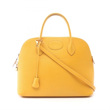 HERMES Bolide 35 2way shoulder Hand bag Z Courchevel Jaune Used GHW