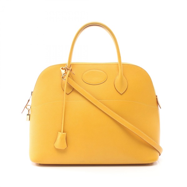 HERMES Bolide 35 2way shoulder Hand bag Z Courchevel Jaune Used GHW