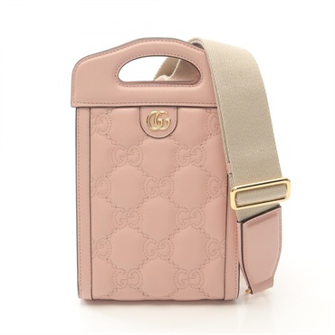 GUCCI Mini Top Handle 2way shoulder Handbag 723776 leather Pink Used Women GHW