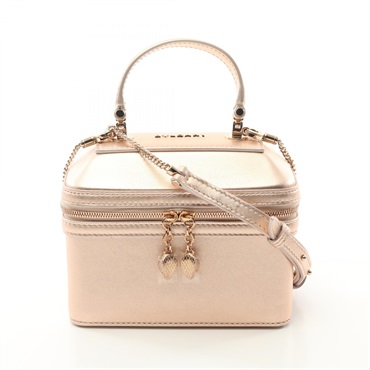 BVLGARI 2way shoulder Handbag crossbody leather Pink Used Women