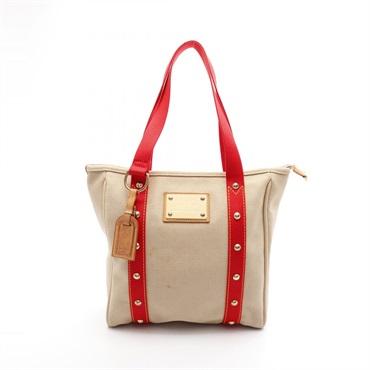LOUIS VUITTON Cabas MM shoulder Tote Bag M40035 Antigua canvas leather Used LV