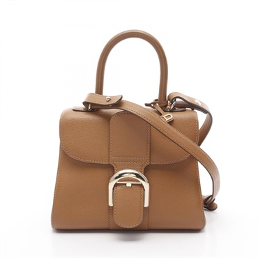 Delvaux Bryon Mini 2way shoulder Handbag AA0406 leather Brown Used Women GHW