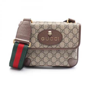 GUCCI Cat Head GG Supreme Small Shoulder crossbody Bag 501050 canvas leather