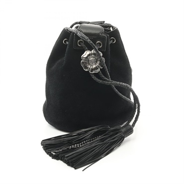 SAINT LAURENT crossbody Shoulder Bag 519632 Suede Black Used Women SHW