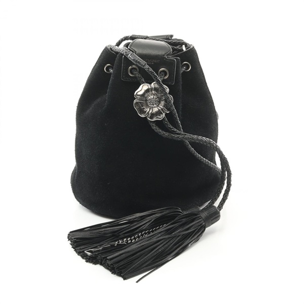 SAINT LAURENT crossbody Shoulder Bag 519632 Suede Black Used Women SHW