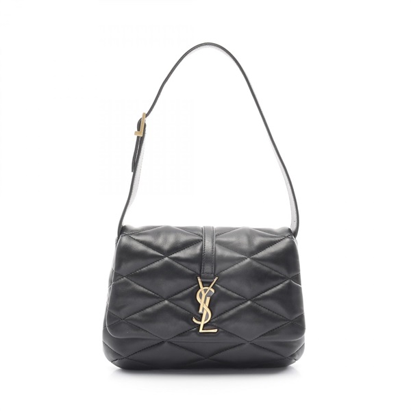 SAINT LAURENT PARIS LE57 Shoulder Bag 698567 Lamb skin sheep leather Black Used